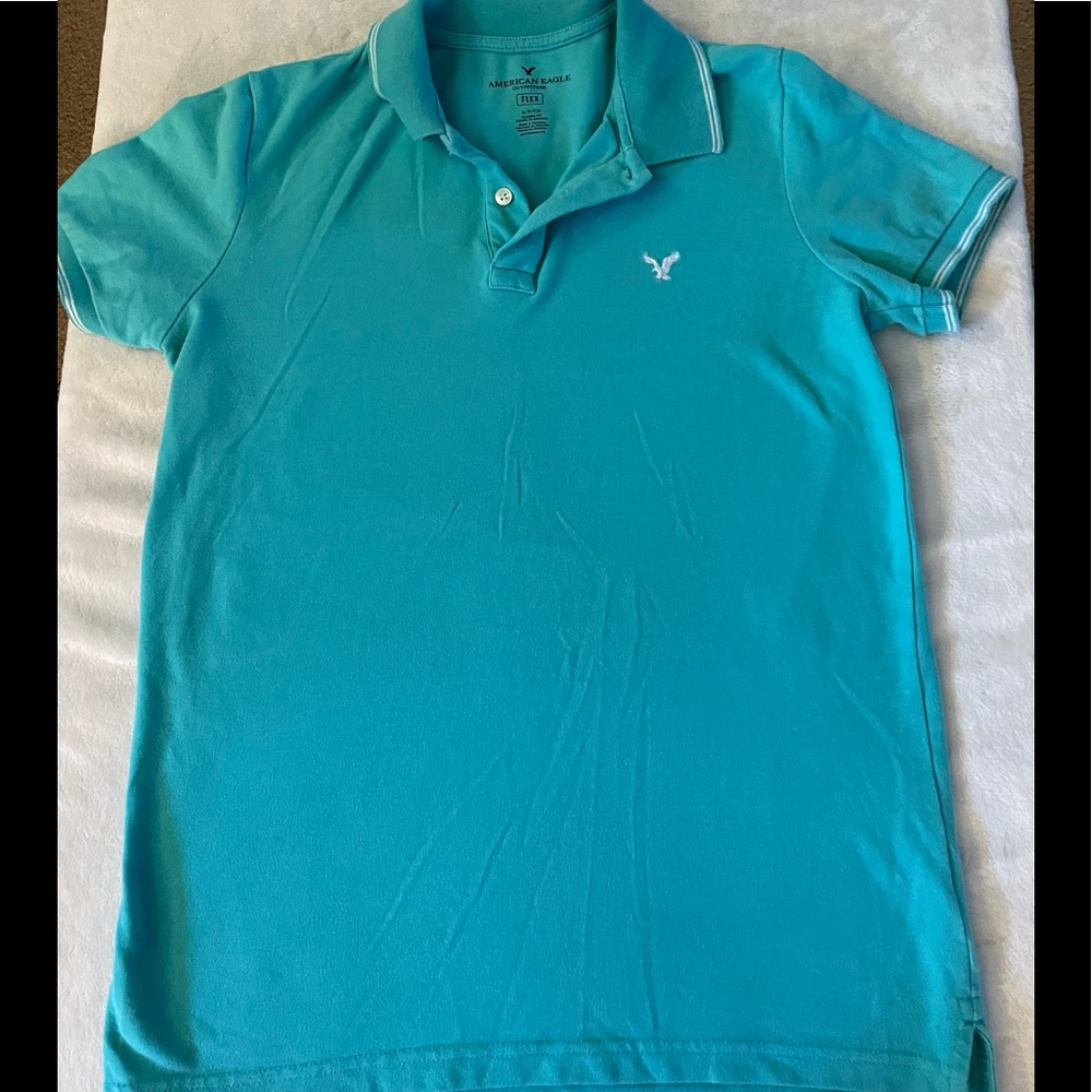 🧚‍♂️👕🛼Tiffany Blue American eagle mens flex polo